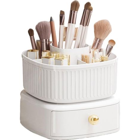 Multifunktionale Kosmetikaufbewahrungsbox für Make-up, 14 x 16 cm, 360° drehbare Pinselaufbewahrungsbox (1/5)
