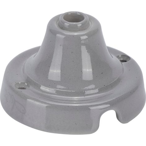 FANTON Rosone liscio in ceramica colore grigio Ø 70 mm in porcellana per lampade a sospensione e cavo tessile 84027GR