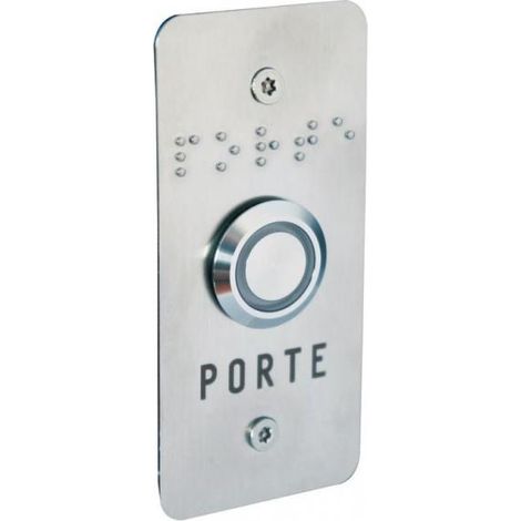 Evicom – Bouton de sonnette éclairé – Contact NO/NF – Norme handicap – Plaque gravée – Alimentation 12V – Indice de protection IP44 (1/2)