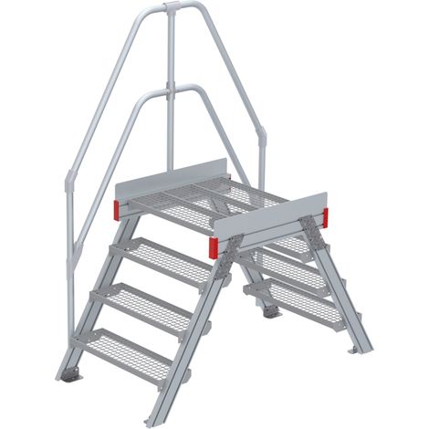 Euroline 512 Überstieg 60° 800mm Stufenbreite 2x4 Stufen Stahl Gitterrost