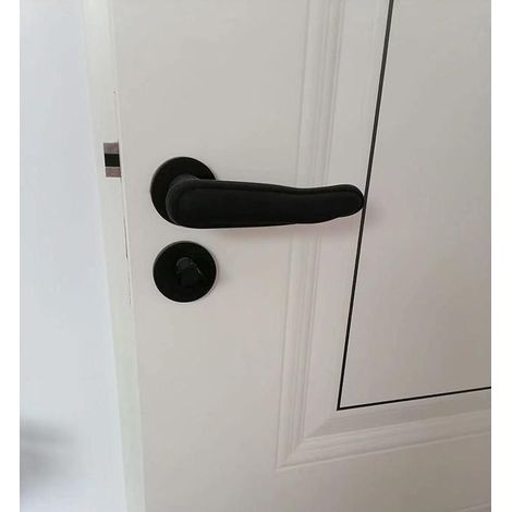 Protecteurs de Poignées de Porte en Silicone (2 Noirs) - Antidérapant, Antichoc, Sécurité Enfants, Antistatique, Isolation Thermique (1/5)