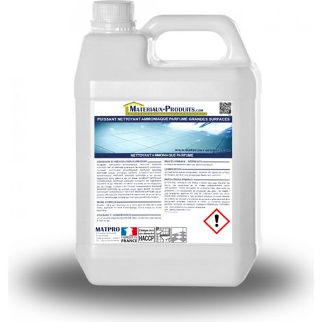 Puissant nettoyant ammoniaqué parfumé grandes surfaces - 5 L Citronnelle - MATPRO (1/3)