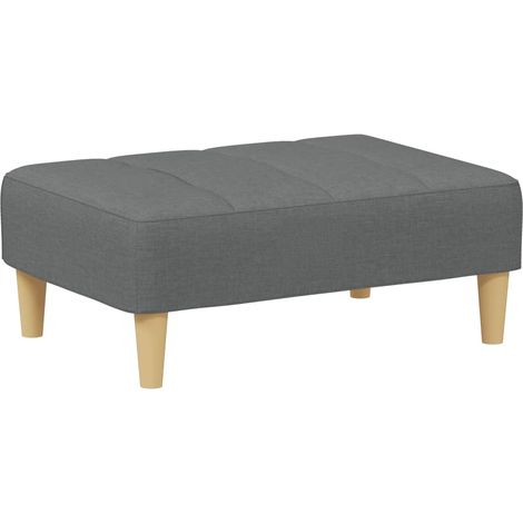 Sgabello poggiapiedi 77 x 55 x 31 cm in tessuto grigio DEC030333