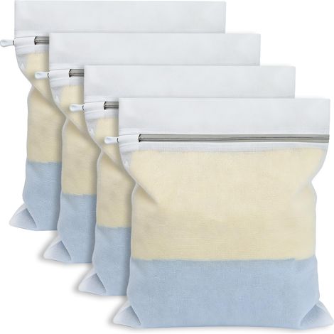 Le Lot de 4 Sacs Filet Linge Machine à Laver Dotés de Fermetures Éclair Dissimulées, Filet de Lavage est Robuste et Durable, et Convient aux Chemises, Soutiens-Gorge, Chaussettes (40 X 50cm) (1/5)