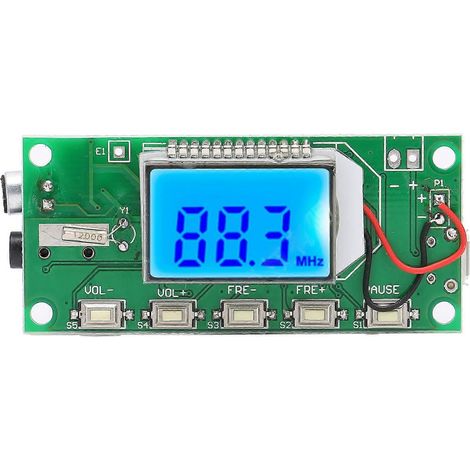 FM-Sendermodul mit digitaler Stereo-Frequenzmodulation, LCD-Display, 87–108 MHz, 3–5 V