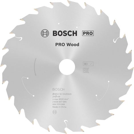 Bosch Accessories  2608837685 Kreissägeblatt 165 x 20 mm Zähneanzahl: 24 1 St.