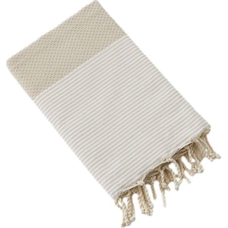 Fouta avec franges "Marin" 100 x 200 cm 100% coton recyclé L'effet Papillon