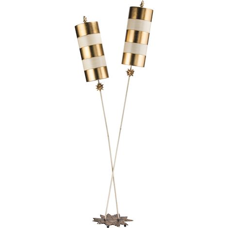 Elstead Nettle Luxe - Piantana 2 luci Oro, Tortora, E27 (1/2)