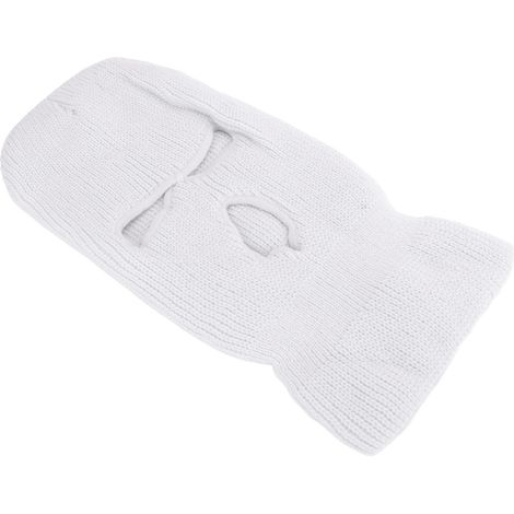 Lot 3 cache-cou tricoté intégral hiver coupe-vent chaud sport extérieur ski balade blanc (1/5)