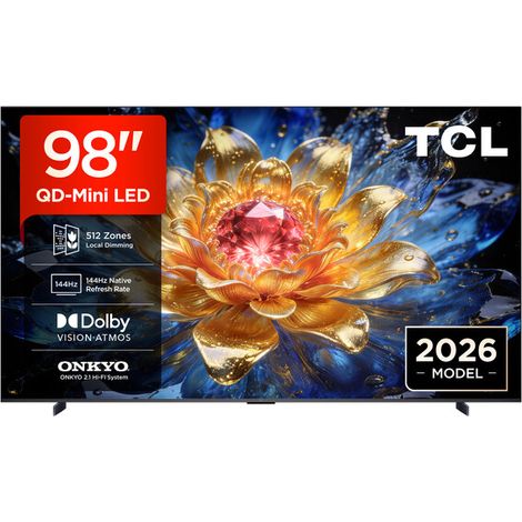 TCL 98T8D 98" TV 4K QD-Mini LED, Gaming 144 Hz, HDR Haute Luminosité, Local Dimming Précis, Dolby Vision, Dolby Atmos, Google TV (1/5)