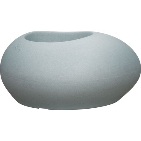 Scheurich Flow 48. vase/pot de fleurs/pot de plantes. en forme de galet. en plastique couleur : Stony Grey. largeur 48 cm. profondeur 37.3 cm. hauteur 22.8 cm. 6 l vol.