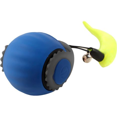 Palla interattiva per gatti, autorotante, ricaricabile in silicone (blu)
