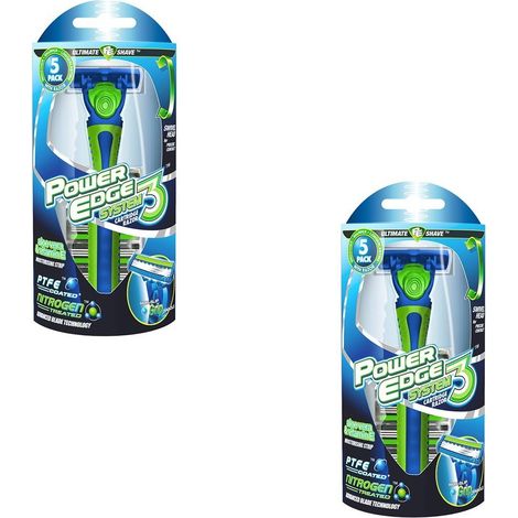 VITAEASY - Rasoir 3 lames tête pivotante 5 rechanges plastique 14 cm - Lot de 2
