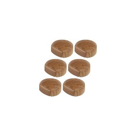 6 Pcs Arrêts de Portes - Butée de Porte Adhesive en Bois pour Sol et Parquet – Stop Porte Adhésif - Butoir de Porte (Chêne Naturel) (1/5)