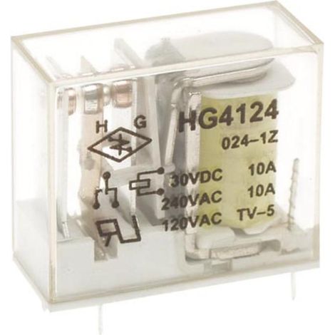 Relè verticale 10a/30vcc-220vca 1 X riposo-lavoro 24vcc