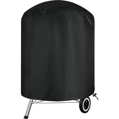 Housse ronde pour table, housse pour mobilier de jardin, housse pour barbecue, housse imperméable pour barbecue, housse de protection pour ensembles de mobilier de jardin, noire, 61 x 70 cm (1/5)