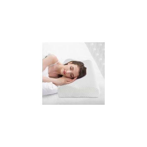 Oreiller Cervical Ergonomique Mémoire de Forme, Housse Lavable, Anti Douleur pour Nuque, Ajustable (50x30x10/7.5 cm) (1/5)