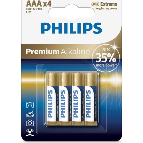 Philips Premium Pile alcaline LR03M4B/10 Pile domestique of single use AAA Alkaline (1/3)