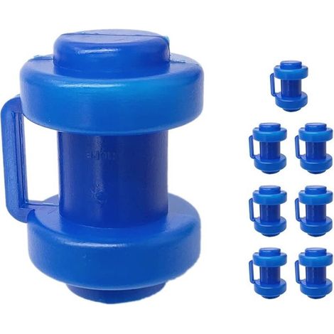 Trampoline Embout de Poteau pour Les Piquets de Filet du Trampoline,Filet de Sécurité Pièce de Rechange,Lot de 8 embouts de protection pour barres de filet de trampoline, 25 mm, bleu-- (1/5)
