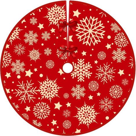 Jupe de sapin de Noël de 90 cm de diamètre, tabliers de fond pour sapin de Noël, décoration de sapin de Noël, décoration d'intérieur (Style 7) (1/5)