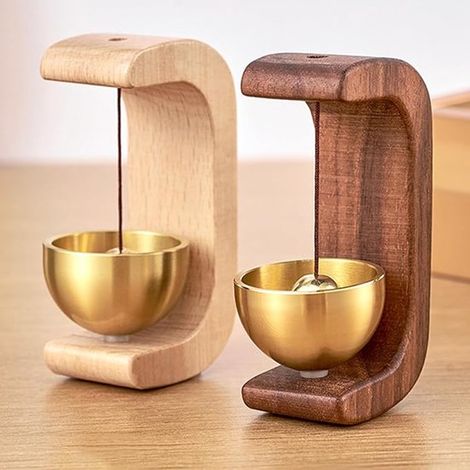 Zwei magnetische Türklingeln, hölzerne Ladenglocken zum Öffnen von Türen – klingelnder Klang (1/5)