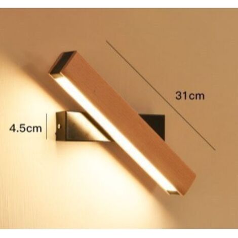 6W LED wall light in solid wood – 360° rotation – Cool white – Diameter 31 cm – Modern lighting for bedroom and living room (1/5)