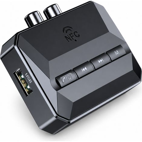 Récepteur Audio Bluetooth 5.3 avec NFC, Sorties AUX/RCA, Lecteur USB et TF pour Voiture, Enceintes et Amplificateur (1/5)