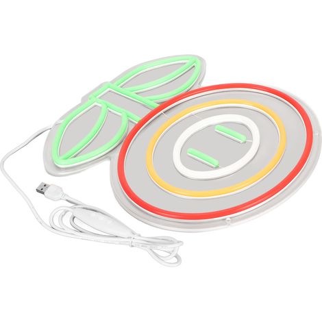 Lampe néon LED en forme de fleur, fixation murale, alimentation USB, luminosité réglable, lampe décorative LED, panneau lumineux (1/5)