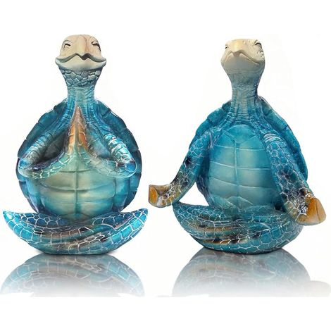 Statue Tortues, Tortues Décoration, Cadeau Maman, Yoga Décorations, Décorations sur Thème de Océan pour Salle de Bains, Salon, Cour, Bureau (1/5)