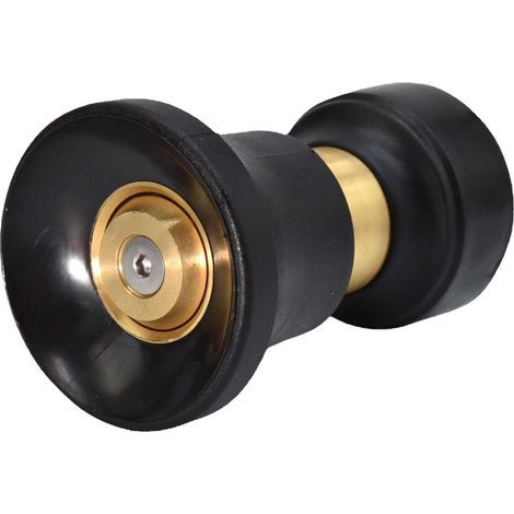 Heavy-duty brass fireman-style hose nozzle – Compatible with all standard garden hoses – Best high-pressure sprayer for washing your car or watering your garden. (1/5)