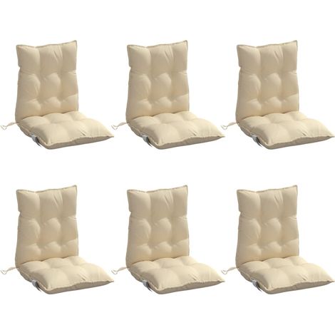vidaXL Cuscini per Sedia Schienale Basso 6 pz Beige in Tessuto