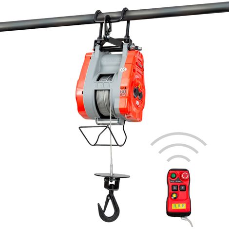 Mw Tools – Palan électrique à câble 340kg 60m – Télécommande sans fil – Vitesse variable 6-17m/min – Moteur sans balais 230V – PHS34060R