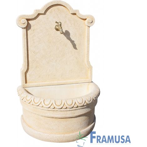 FUENTE DE PIEDRA ARTIFICIAL MURAL DE PARED FUENSANTA FUENCARRAL OCRE PARA JARDIN