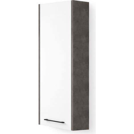Meuble Colonne de Salle de Bain 124x17x40cm AQUANCE 1 Porte Droite Blanc Mat - MDAYN4035204 (1/2)