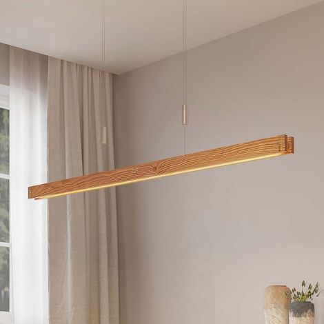 [GEBRAUCHT] B-Ware Lindby Pendelleuchte Hängeleuchte LED Holz dimmbar Alimara warmweiß 138 cm Lampe (1/2)