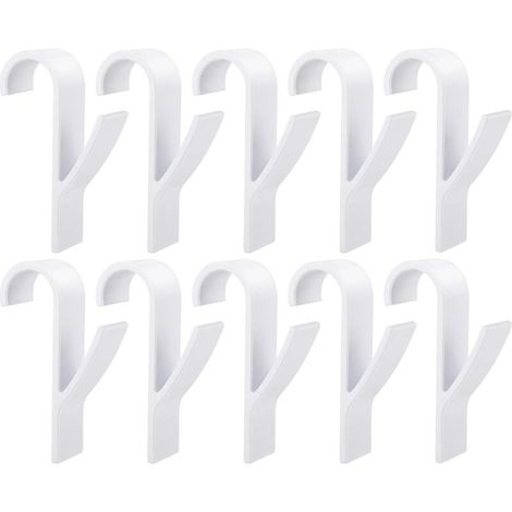 Crochets porte-serviettes de salle de bain (sèche-serviettes), adaptés à tous les radiateurs standards, blancs, lot de 10 (1/5)