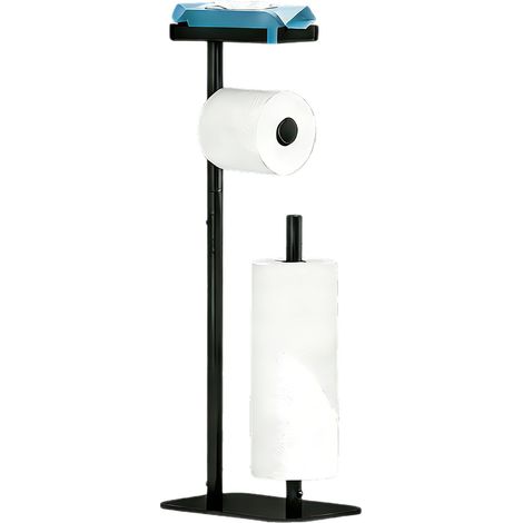 Freistehender Toilettenpapierhalter mit Ablagefach oben, Toilettenpapierständer, freistehender Toilettenpapierspender (1/5)
