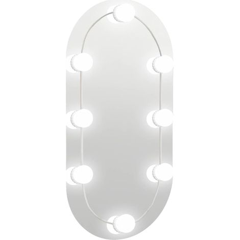 Maison Exclusive - Spiegel mit LED-Leuchten 60x30 cm Glas Oval