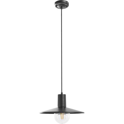 Lámpara colgante de exterior estilo moderno para jardín de aluminio pintado en negro mate Baralia (1/5)