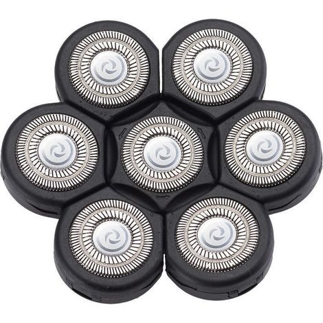 Tête de rasage 7 lames adaptative dorée — Remplacement pour rasoir électrique SHPAVVER 7D homme (modèles Jaune, Marron, Bronze) (1/3)