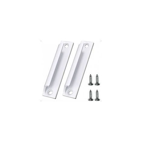(Blanc) Lot de 2 pièces Poignée en alliage d'aluminium Poignée de porte coulissante Poignée de porte de balcon Poignée de tiroir d'armoire Pour fenêtres (1/5)