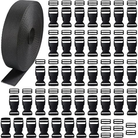 Boucles réglables latérales en plastique noires, boucle pour sac à dos, mini boucles de libération en plastique, clip pour sac à dos, fermoirs avec boucle pour chaîne pour chiens boucles (1/5)