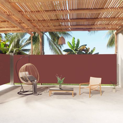 Auvent latéral Store Banne Solaire abri Marquise Brise-soleil rétractable Marron 180x1000 cm LKOWF82381 (1/5)