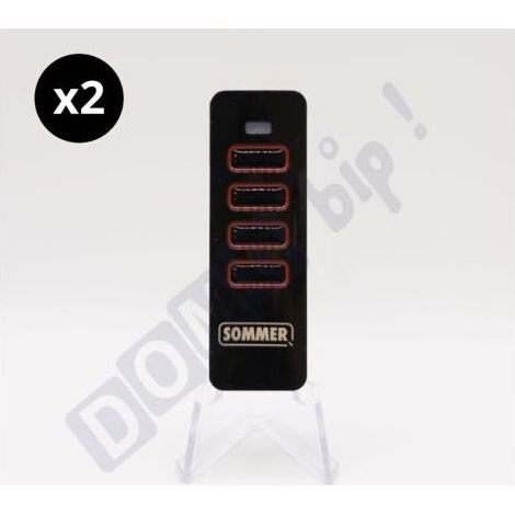 SOMMER 4018V000 : Lot de 2 télécommandes 4 canaux (noire et rouge) pour portails et portes de garage - Technologie SOMloq2 - Fréquence : 868 MHz - Code tournant (1/5)