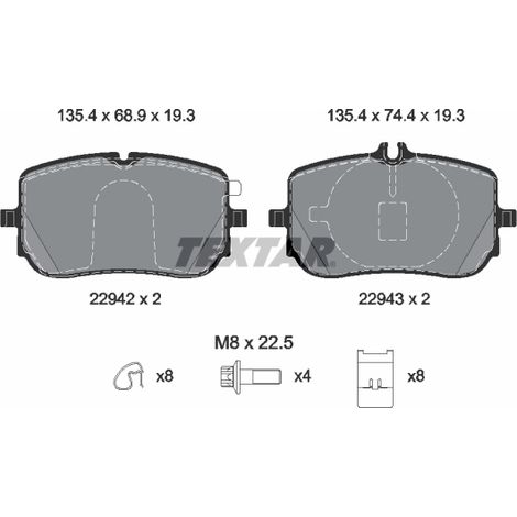 Kit de plaquettes de frein, frein à disque Textar 2294201 MERCEDES-BENZ