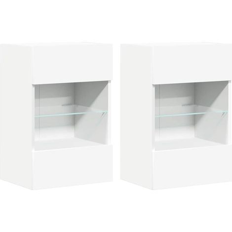 Maison Exclusive - Armarios de pared con luces LED para TV 2 uds (1/5)