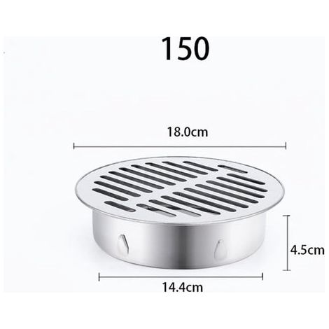 Desagüe de sifón redondo, independiente, de acero inoxidable, apto para balcones, terrazas, azoteas, patios y jardines (diámetro 200 mm) (1/5)