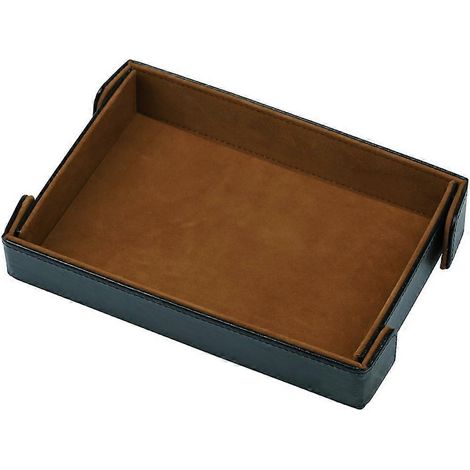 Plateau de rangement magnétique en cuir pour dés, couverts et jeux de société - pliable, écologique, marron. (1/5)