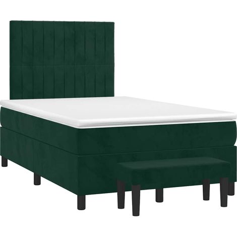 Maison Exclusive - Giroletto a Molle con Materasso Verde Scuro 120x190 cm Velluto (1/5)