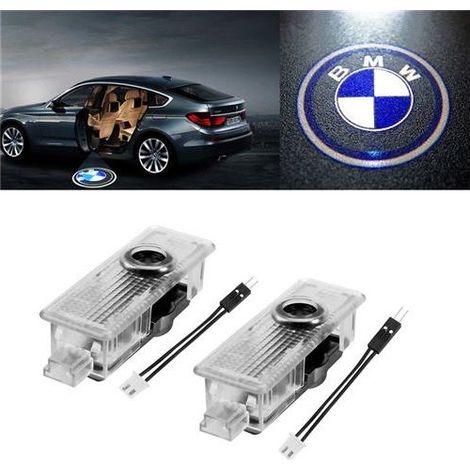 Lot de 2 projecteurs LED sans fil pour voiture, lampe de bienvenue avec logo BMW (1/4)